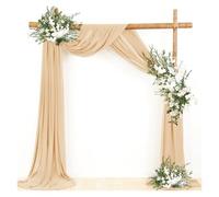 HIFRQVVC Decorazioni per Matrimoni con Tende, Tende ad Arco in Chiffon Trasparente Multicolor 70x300-1000 cm Drappeggio sullo Sfondo del Matrimonio(Champagne,70x500cm)