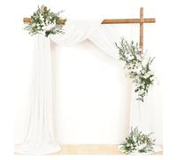 HIFRQVVC Decorazioni per Matrimoni con Tende, Tende ad Arco in Chiffon Trasparente Multicolor 70x300-1000 cm Drappeggio sullo Sfondo del Matrimonio(Ivory,70x800cm)
