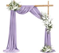 HIFRQVVC Decorazioni per Matrimoni con Tende, Tende ad Arco in Chiffon Trasparente Multicolor 70x300-1000 cm Drappeggio sullo Sfondo del Matrimonio(Lilac,70x800cm)