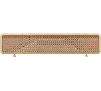 HIFRQVVC Divisori per Sale da Pranzo, Schermo for la Privacy in Rattan for Ristorante, Struttura in Ferro, Diverse Dimensioni, Oro e Nero(Gold-b,39.4x11.8 in)