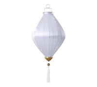 HIFRQVVC Lanterne Rosse Decorazioni da Esterno da Appendere Lanterna appesa in Raso di Seta Ovale vietnamita Tradizionale Cinese con Nappa Multicolore da 12-20 Pollici(Wei,12 inch)