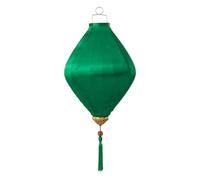 HIFRQVVC Lanterne Rosse Decorazioni da Esterno da Appendere Lanterna appesa in Raso di Seta Ovale vietnamita Tradizionale Cinese con Nappa Multicolore da 12-20 Pollici(Grn,16 inch)