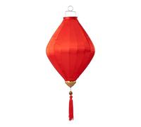 HIFRQVVC Lanterne Rosse Decorazioni da Esterno da Appendere Lanterna appesa in Raso di Seta Ovale vietnamita Tradizionale Cinese con Nappa Multicolore da 12-20 Pollici(Red,18 inch)