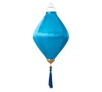 HIFRQVVC Lanterne Rosse Decorazioni da Esterno da Appendere Lanterna appesa in Raso di Seta Ovale vietnamita Tradizionale Cinese con Nappa Multicolore da 12-20 Pollici(Blu,16 inch)