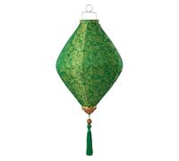 HIFRQVVC Lanterne Rosse Decorazioni da Esterno da Appendere Lanterne ovali di Seta vietnamite Capodanno Cinese con Nappa Multicolore da 12-16 Pollici(Grn,16 inch)