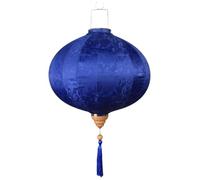 HIFRQVVC Lanterne Rosse Decorazioni da Esterno da Appendere Lanterne sospese Jacquard di Seta Cinese vietnamita con Nappa, Multicolore, 12-24 Pollici(Blu,16'')