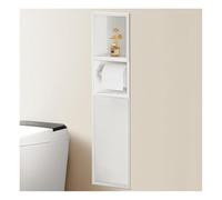 HIFRQVVC Nicchia portaoggetti in acciaio inossidabile, Stainless Steel Shower Caddy Trash Can Shelves No Tile Install Multicolor Multiple Sizes(White,80x18x12.5cm)