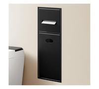 HIFRQVVC Nicchia portaoggetti in acciaio inossidabile, Stainless Steel Shower Caddy Trash Can Shelves No Tile Install Multicolor Multiple Sizes(Black,52x20x13.5cm)