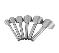 HIFRQVVC Punzone per Pelle, Steel Leather Craft Semicircle Punch Set 15mm-40mm Silver 6 PCS
