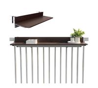 HIFRQVVC Tavolino da appendere alla ringhiera del balcone, Outdoor Balcony Railing Hanging Table Aluminum Frame Easy To Install Brown Multiple Sizes(L60*w27cm/L23.6*W10.6IN)