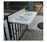 HIFRQVVC Tavolino da appendere alla ringhiera del balcone, Tavolino sospeso pieghevole regolabile a parete for ringhiera, bianco, dimensioni multiple(120 * 40cm/47.2 * 15.7in)