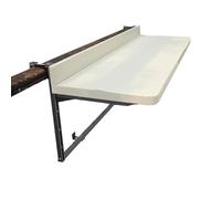 HIFRQVVC Tavolino da appendere alla ringhiera del balcone, Tavolo pieghevole da esterno in lega di alluminio impermeabile resistente al sole 68 kg 80-120 cm nero bianco(White,100cm(39.4in))