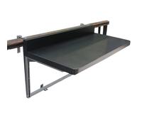 HIFRQVVC Tavolino da appendere alla ringhiera del balcone, Tavolo pieghevole da esterno in lega di alluminio impermeabile resistente al sole 68 kg 80-120 cm nero bianco(Black,100cm(39.4in))
