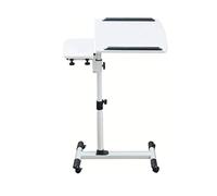 HIFRQVVC Tavolino laterale regolabile in altezza a forma di Tavolino Servitore Regolabile Con Ruote Inclinabile 60cmx40cm Altezza 64cm-95cm Multicolor(B)