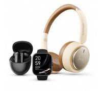 HIFUTURE PACK8 RITORNO A SCUOLA: HI-PACK8/26 Cuffie Bluetooth wireless HiFuture Turbo Latte + Smartwatch LUME Nero + Auricolari wireless ColorsBuds 3 Nero