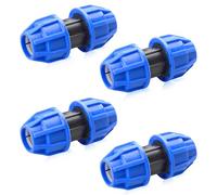 HIGA-JKL 4 connettori dritti in plastica PE 25 mm x 25 mm raccordo a vite in PP per tubo in PE 25 mm tubo PE raccordo a vite in plastica PP accoppiamento blu