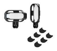 Higatful Insta 360 GO 3/GO 3S - Supporto magnetico verticale e orizzontale con microfono antivento per Insta360 GO 3/GO 3S, colore: nero