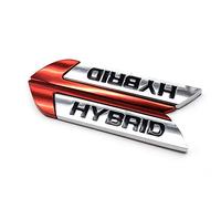 HIGGER 1Pair Emblema distintivo in metallo per auto 3D HYBRID Auto Trunk Auto Logo Adesivo adesivo decal per la maggior parte delle auto (Rosso)