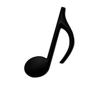 HIGGER 1pcs emblema distintivo in metallo per auto 3D nota musicale bagagliaio auto logo auto adesivo adesivo decal per la maggior parte delle auto (Nero)