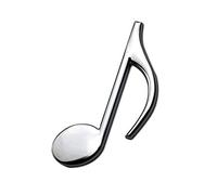 HIGGER 1pcs emblema distintivo in metallo per auto 3D nota musicale bagagliaio auto logo auto adesivo adesivo decal per la maggior parte delle auto (Argento)
