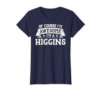 Higgins T-Shirt Nome o Cognome - Naturalmente Sono Fantastico! Maglietta, Donna, Navy, M