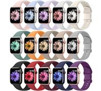 Higgs 15 Pezzi Cinturini Compatibile con Cinturino Apple Watch 42mm 44mm 45mm 46mm 49mm Donna Uomo, Bracciale Sportivo in Silicone Morbido per iWatch Series ultra 2 10 9 8 7 SE 6 5 4 3 2 1, Nero Rosa