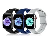 Higgs 3 Pezzi Cinturini Compatibile con Cinturino Apple Watch 40mm 41mm 38mm Donna e Uomo, Bracciale Sportivo in Silicone Morbido per iWatch Series(42mm 10) 9 8 7 SE 6 5 4 3 2 1, Blu abisso