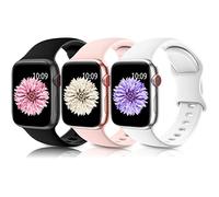 Higgs 3 Pezzi Cinturini Compatibile con Cinturino Apple Watch 41mm 40mm 38mm Donna e Uomo, Bracciale Sportivo in Silicone Morbido per iWatch Series (42mm 10) 9 8 7 SE 6 5 4 3 2 1, Rosa