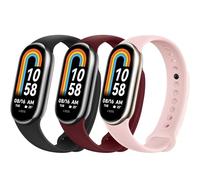 Higgs 3 Pezzi Cinturini Compatibile con Cinturino Xiaomi Mi Band 8/Mi Band 8/Xiaomi Mi Band 9/Mi Band 9 per Donna e Uomo, Cinturino Remplacement Sportivo Silicone Morbido Traspirante Nero