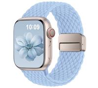 Higgs Cinturino Intrecciato Compatibili con Cinturini Apple Watch 44mm 45mm 46mm 49mm 42mm Uomo e Donna, Chiusura Magnetica in Nylon Tessuto Elastico per Ultra 3 2, Se, Series 11 10 9 8 7 6 5 4 3 2 1