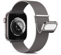 Higgs Metallo Cinturino Compatibile con Apple Watch 40mm 41mm 38mm 42mm 44mm Ultra3/2 49mm 45/46mm,Cinturini Doppie Magnetiche per Serie 11 SE 10 9 8 7 6 5 4 Liscio Maglia Milanese,Argento 40mm