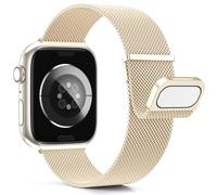 Higgs Metallo Cinturino Compatibile con Apple Watch 40mm 41mm 38mm 42mm 44mm Ultra3/2 49mm 45/46mm,Cinturini Doppie Magnetiche per Serie 11 SE 10 9 8 7 6 5 4 Liscio Maglia Milanese,Champagne oro 40mm