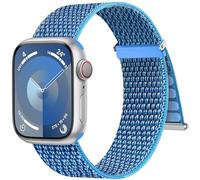 Higgs Nylon Cinturini Compatibile con Cinturino Apple Watch 38mm 40mm 41mm 42mm 44mm 45mm 46mm 49mm 42mm Donna Uomo, Straps per iWatch Se, Series 11 10 9 8 7 Ultra 3/2/1 traspirante ideale l'outdoor
