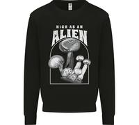 High As An Alien Magic Mushrooms LSD Trippy Uomo Sweatshirt Jumper
