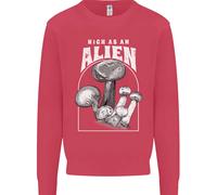 High As An Alien Magic Mushrooms LSD Trippy Uomo Sweatshirt Jumper