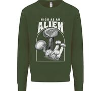 High As An Alien Magic Mushrooms LSD Trippy Uomo Sweatshirt Jumper