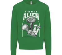 High As An Alien Magic Mushrooms LSD Trippy Uomo Sweatshirt Jumper