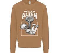 High As An Alien Magic Mushrooms LSD Trippy Uomo Sweatshirt Jumper