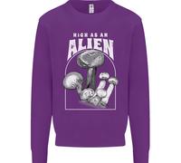 High As An Alien Magic Mushrooms LSD Trippy Uomo Sweatshirt Jumper