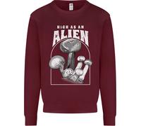 High As An Alien Magic Mushrooms LSD Trippy Uomo Sweatshirt Jumper