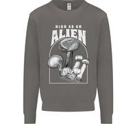 High As An Alien Magic Mushrooms LSD Trippy Uomo Sweatshirt Jumper