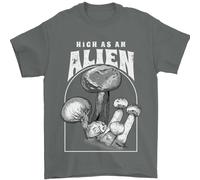 High As An Alien Magic Mushrooms LSD Trippy Uomo T-Shirt 100% Cotone