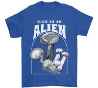 High As An Alien Magic Mushrooms LSD Trippy Uomo T-Shirt 100% Cotone