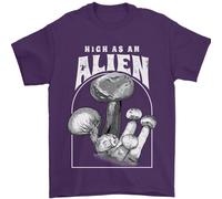 High As An Alien Magic Mushrooms LSD Trippy Uomo T-Shirt 100% Cotone