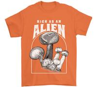 High As An Alien Magic Mushrooms LSD Trippy Uomo T-Shirt 100% Cotone