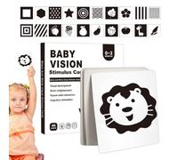 High Contrast Baby Flashcards, Visual Stimulation Cards, 43.2x40x33inch Adorable Children, Black and White Learning Cards for Babies 0 to 3 Months, Educational Sensory Toy