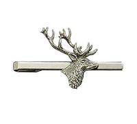High Country Pewter Fermacravatta a Forma di Testa di Cervo in Peltro, Realizzata a Mano in Inghilterra