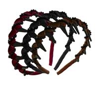 High Cranium Women's Headbands, Fashionable Wide Hairband Accessory, Ideal for Weddings, Parties, Gatherings, Dinner Dates, Festival, and Stylish Outings, 15x13x3cm Black Red Dark Brown