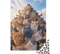 High Difficulty And Interesting Puzzle 1000 Pezzi Carta Spessa Dettagliato Per Adultidifficil Non Tossico Many Cats Decorativi Per Casa Regalo 70x50cm/1000pcs