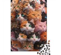 High Difficulty And Interesting Puzzle 1000 Pezzi Carta Spessa Dettagliato Per Adultidifficil Non Tossico Many Cats Decorativi Per Casa Regalo Natale 52x38cm/1000pcs